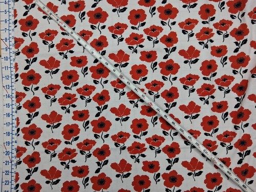 Vintage poppy brushed cotton - brushed,